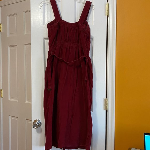 Urban Outfitters button down corduroy midi dress wine red size L - Picture 5 of 9